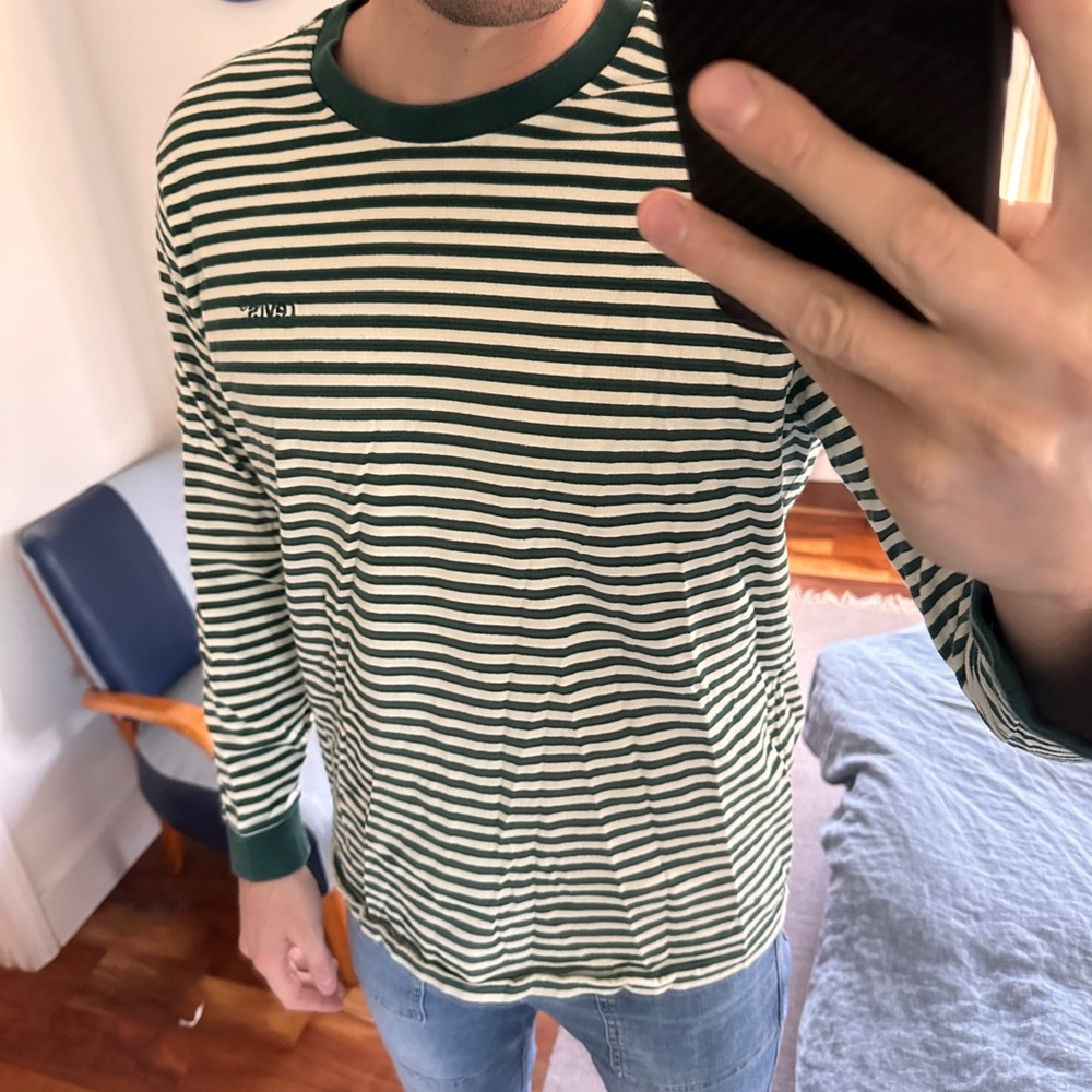 Levi’s Green Striped Long Sleeve Shirt